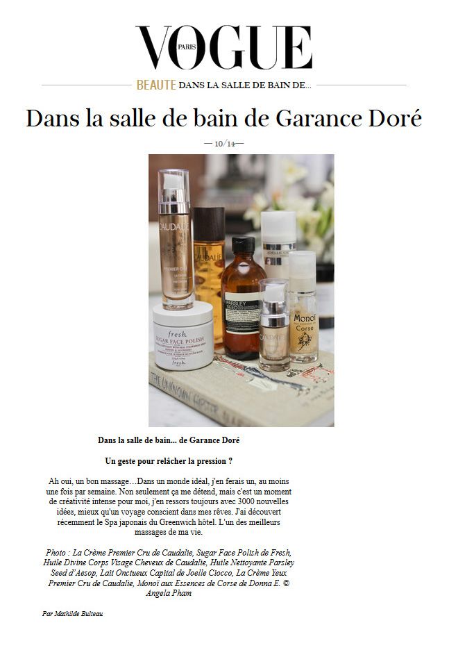 donna è parution presse magazine Vogue - Garance Doré